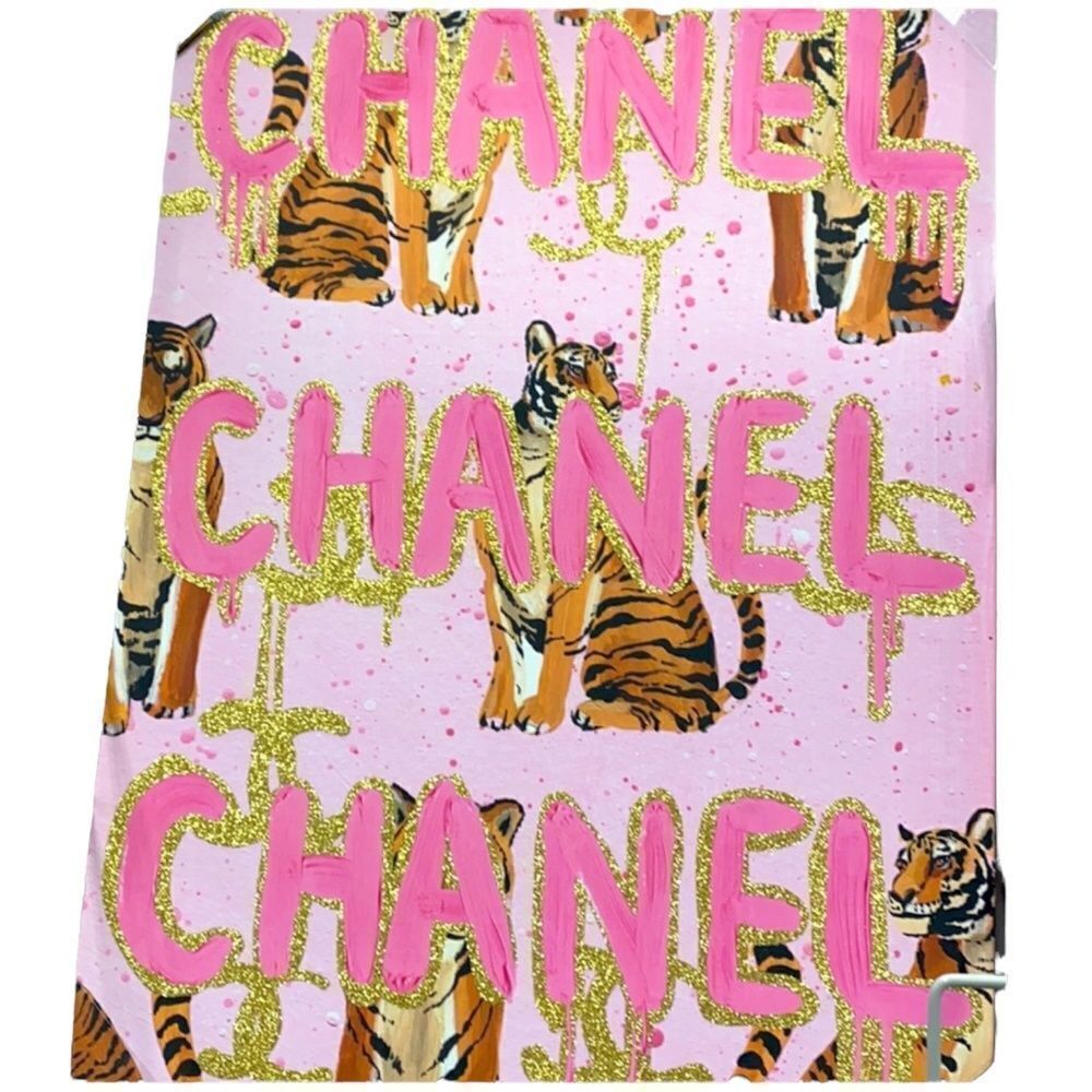 Oliver Gal Tiger Canvas Pink Glitter Decor Designer Barbie‎ Animal Print - Picture 3 of 9